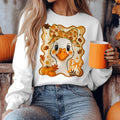 Bikergod Halloween Duck Sweatshirt 2D Sizes S - 5XL Funny Halloween Goose, Girly Pumpkin Sweater, Duck Fall Sweatshirt, Boho Halloween Top, Goose Pumpkin Jumper LN100725SW26