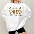 Bikergod Just A Cozy Goose Sweatshirt 2D Sizes S - 5XL Halloween Silly Goose Fall Shirt, Thanksgiving Hoodie, Fall Season Crewneck LN100725SW28