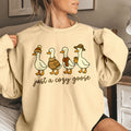 Bikergod Just A Cozy Goose Sweatshirt 2D Sizes S - 5XL Halloween Silly Goose Fall Shirt, Thanksgiving Hoodie, Fall Season Crewneck LN100725SW28