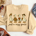 Bikergod Just A Cozy Goose Sweatshirt 2D Sizes S - 5XL Halloween Silly Goose Fall Shirt, Thanksgiving Hoodie, Fall Season Crewneck LN100725SW28