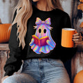 Bikergod Cute Ghost Reading Book Sweatshirt 2D Sizes S - 5XL Halloween Ghost Fall Shirt, Gift For Women Men, Fall Season Crewneck TLDH74