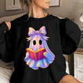 Bikergod Cute Ghost Reading Book Sweatshirt 2D Sizes S - 5XL Halloween Ghost Fall Shirt, Gift For Women Men, Fall Season Crewneck TLDH74