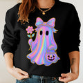 Bikergod Cute Ghost Spooky Season Sweatshirt 2D Sizes S - 5XL Halloween Ghost Fall Shirt, Gift For Women Men, Fall Season Crewneck TLDH75
