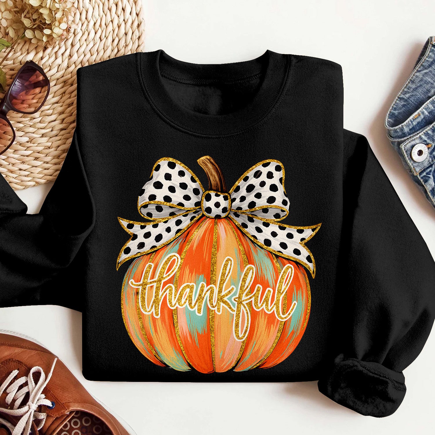 Bikergod Thankful Pumpkin Sweatshirt 2D Sizes S - 5XL Halloween Pumpkin Fall Shirt, Gift For Women Men, Fall Season Crewneck TLDH76