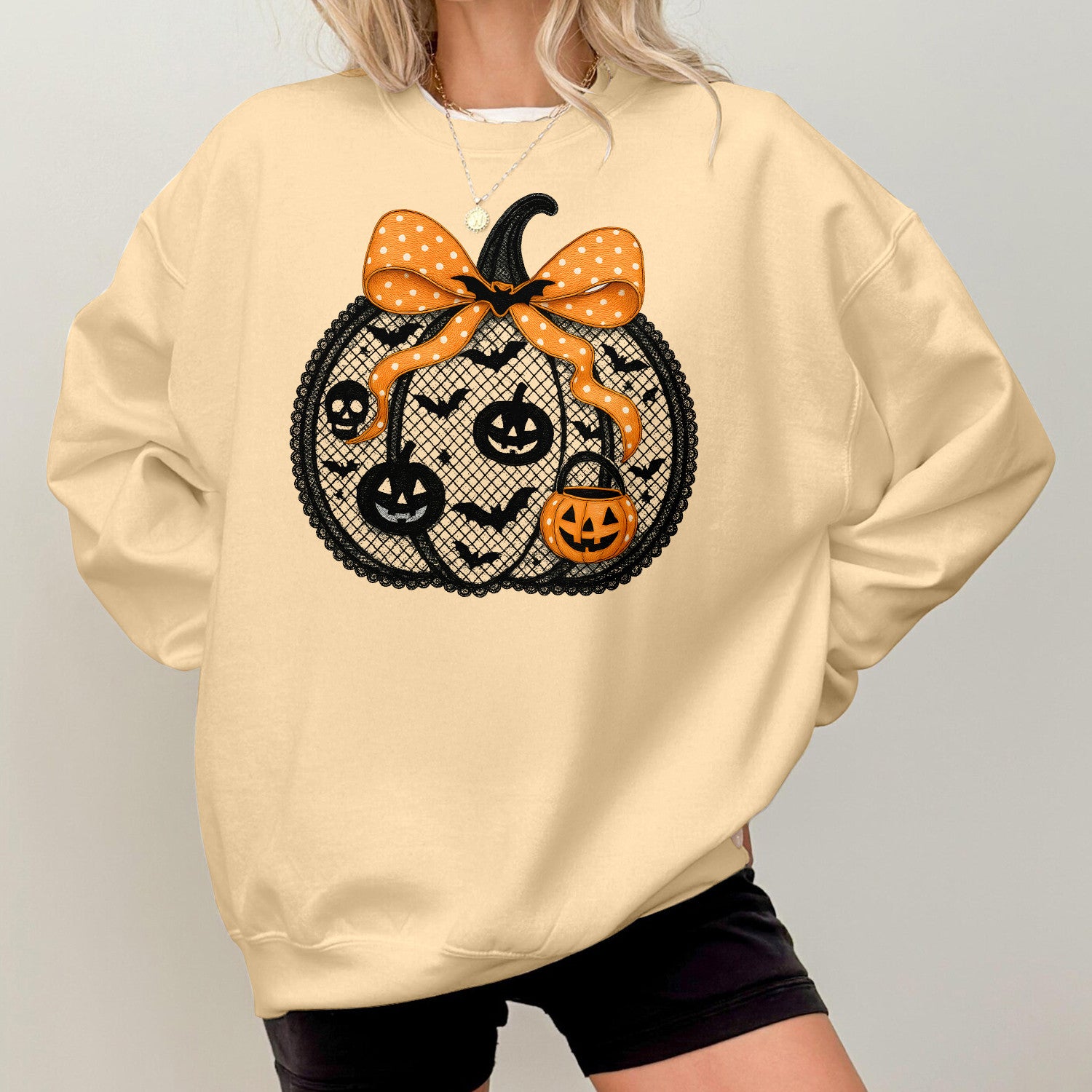 Bikergod Black Pumpkin Sweatshirt 2D Sizes S - 5XL Halloween Autumn Fall Shirt, Gift For Women Men, Funny Thanksgiving Crewneck TLDH79