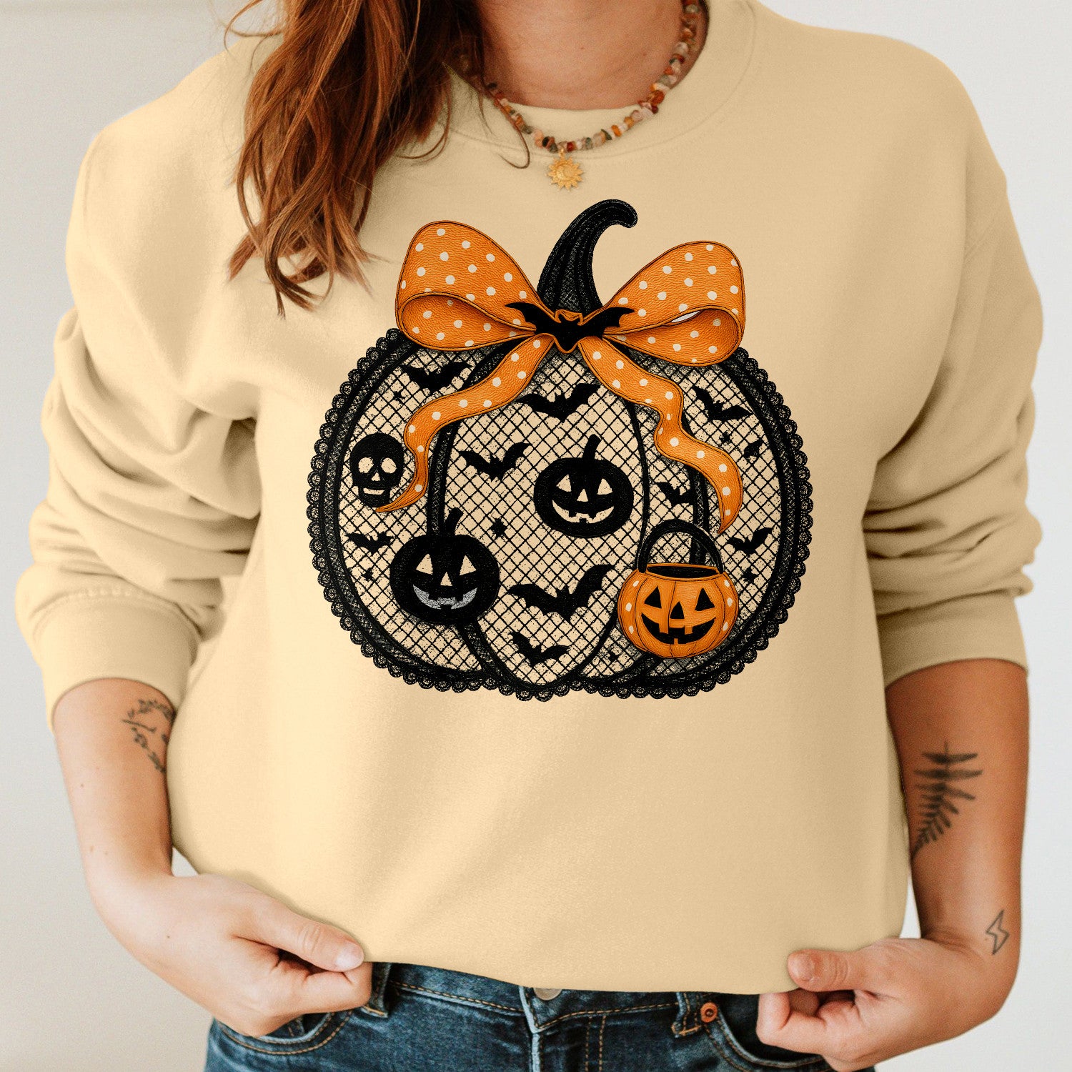 Bikergod Black Pumpkin Sweatshirt 2D Sizes S - 5XL Halloween Autumn Fall Shirt, Gift For Women Men, Funny Thanksgiving Crewneck TLDH79