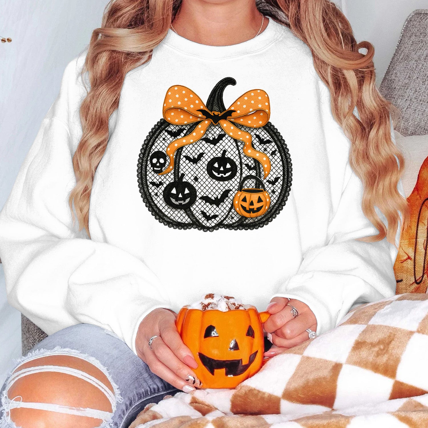 Bikergod Black Pumpkin Sweatshirt 2D Sizes S - 5XL Halloween Autumn Fall Shirt, Gift For Women Men, Funny Thanksgiving Crewneck TLDH79