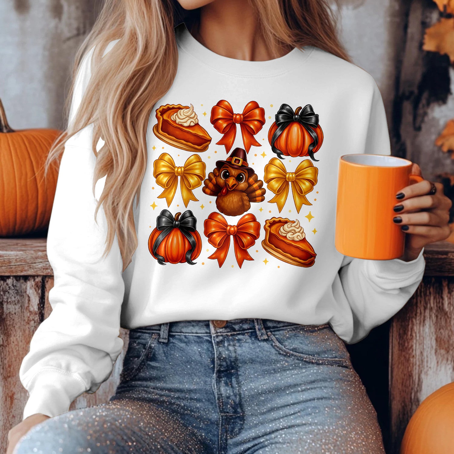 Bikergod Thanksgiving Turkey Sweatshirt 2D Sizes S - 5XL Thanksgiving Gifts, Autumn Fall Jumpers, Hey Pumpkin Sweater, Thanksgiving Sweatshirt, Fall Gifts for Her TLDH80