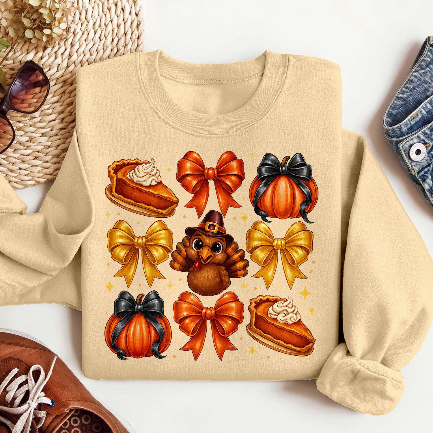 Bikergod Thanksgiving Turkey Sweatshirt 2D Sizes S - 5XL Thanksgiving Gifts, Autumn Fall Jumpers, Hey Pumpkin Sweater, Thanksgiving Sweatshirt, Fall Gifts for Her TLDH80