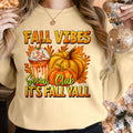 Bikergod Fall Vibes Social Club Sweatshirt 2D Sizes S - 5XL Fall Vibes Crewneck, Bow Pumpkin Shirt, Autumn Season Sweatshirt, Thanksgiving Gift, Seasonal Sweatshirt TLDH90