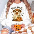 Bikergod Bullsheet Pumpkin Sweatshirt 2D Sizes S - 5XL Halloween Autumn Fall Shirt, Gift For Women Men, Funny Thanksgiving Crewneck TLDH111