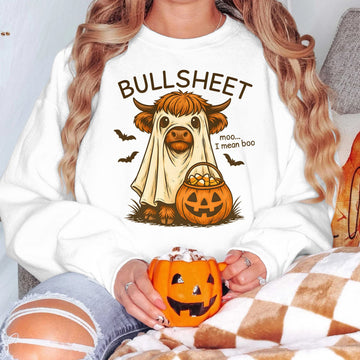 Bikergod Bullsheet Pumpkin Sweatshirt 2D Sizes S - 5XL Halloween Autumn Fall Shirt, Gift For Women Men, Funny Thanksgiving Crewneck TLDH111