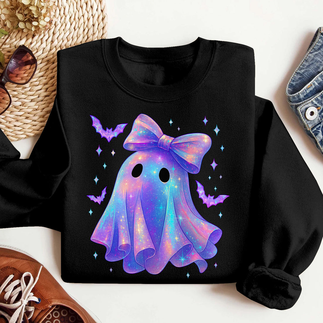 Bikergod Funny Ghost Sweatshirt 2D Sizes S - 5XL Halloween Autumn Fall Shirt, Gift For Women Men, Funny Halloween Crewneck TLDH116