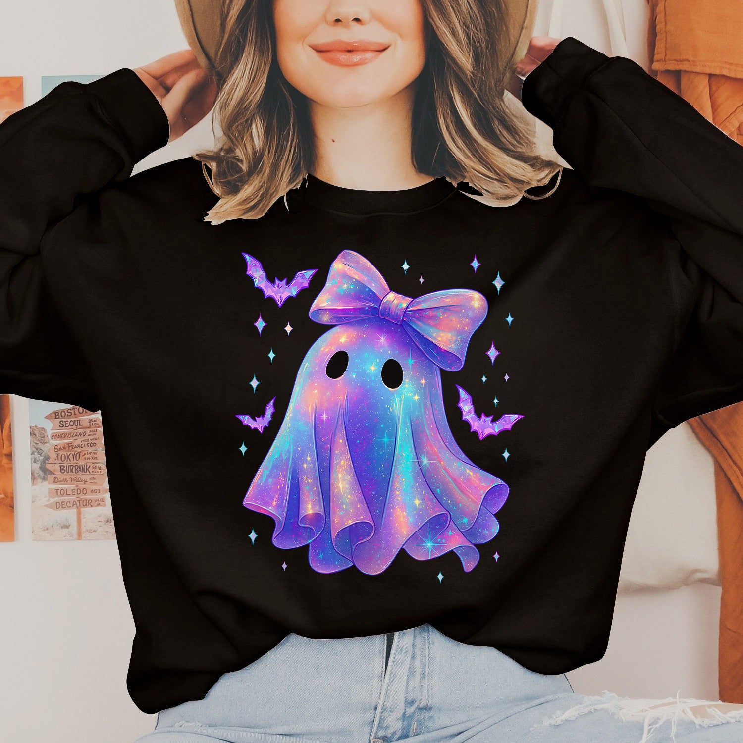 Bikergod Funny Ghost Sweatshirt 2D Sizes S - 5XL Halloween Autumn Fall Shirt, Gift For Women Men, Funny Halloween Crewneck TLDH116