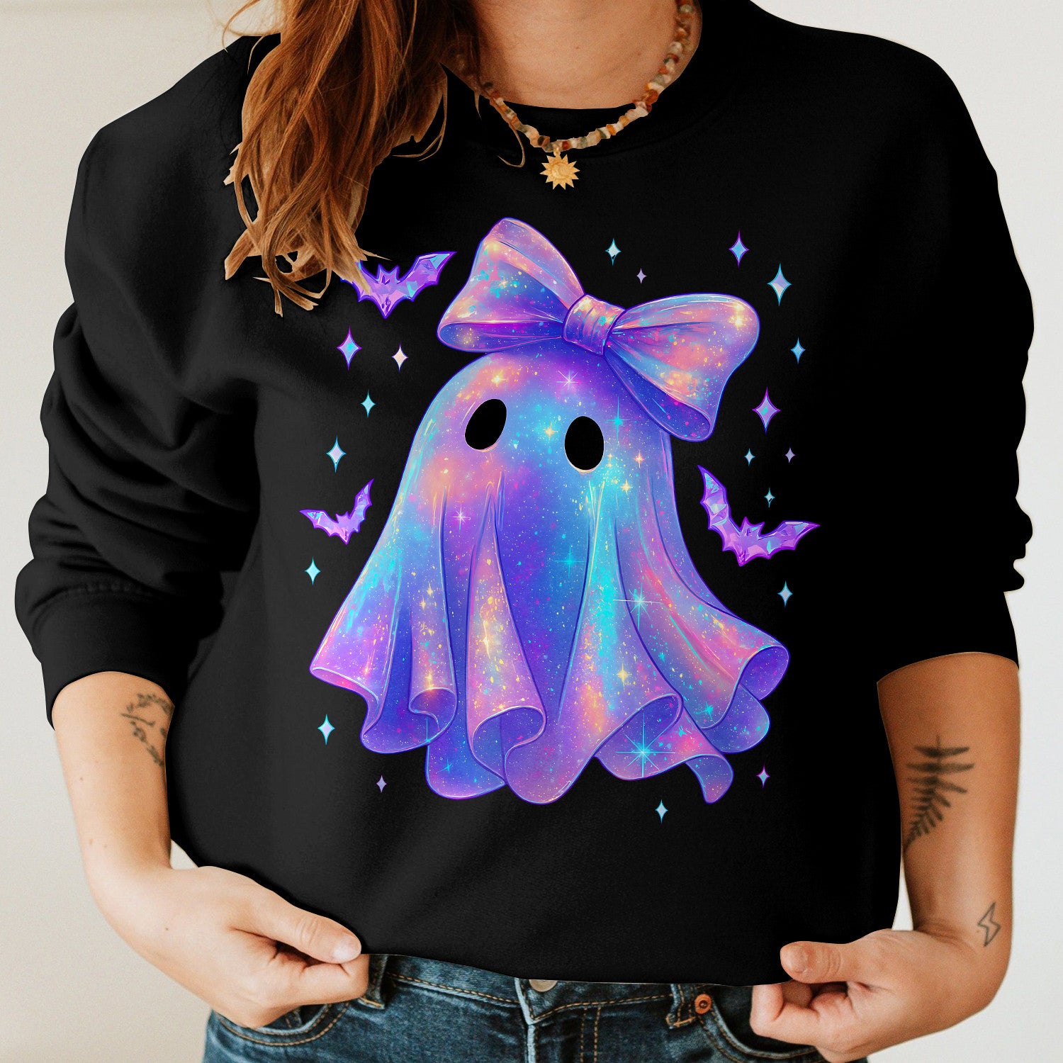 Bikergod Funny Ghost Sweatshirt 2D Sizes S - 5XL Halloween Autumn Fall Shirt, Gift For Women Men, Funny Halloween Crewneck TLDH116
