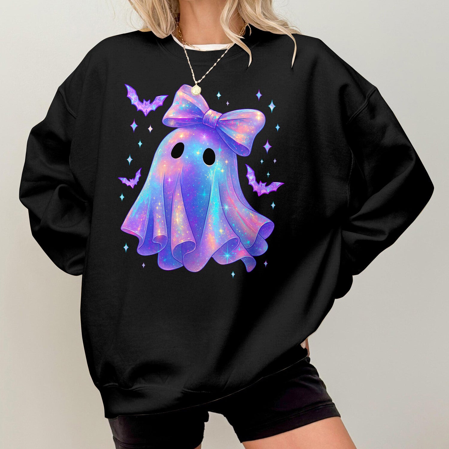 Bikergod Funny Ghost Sweatshirt 2D Sizes S - 5XL Halloween Autumn Fall Shirt, Gift For Women Men, Funny Halloween Crewneck TLDH116