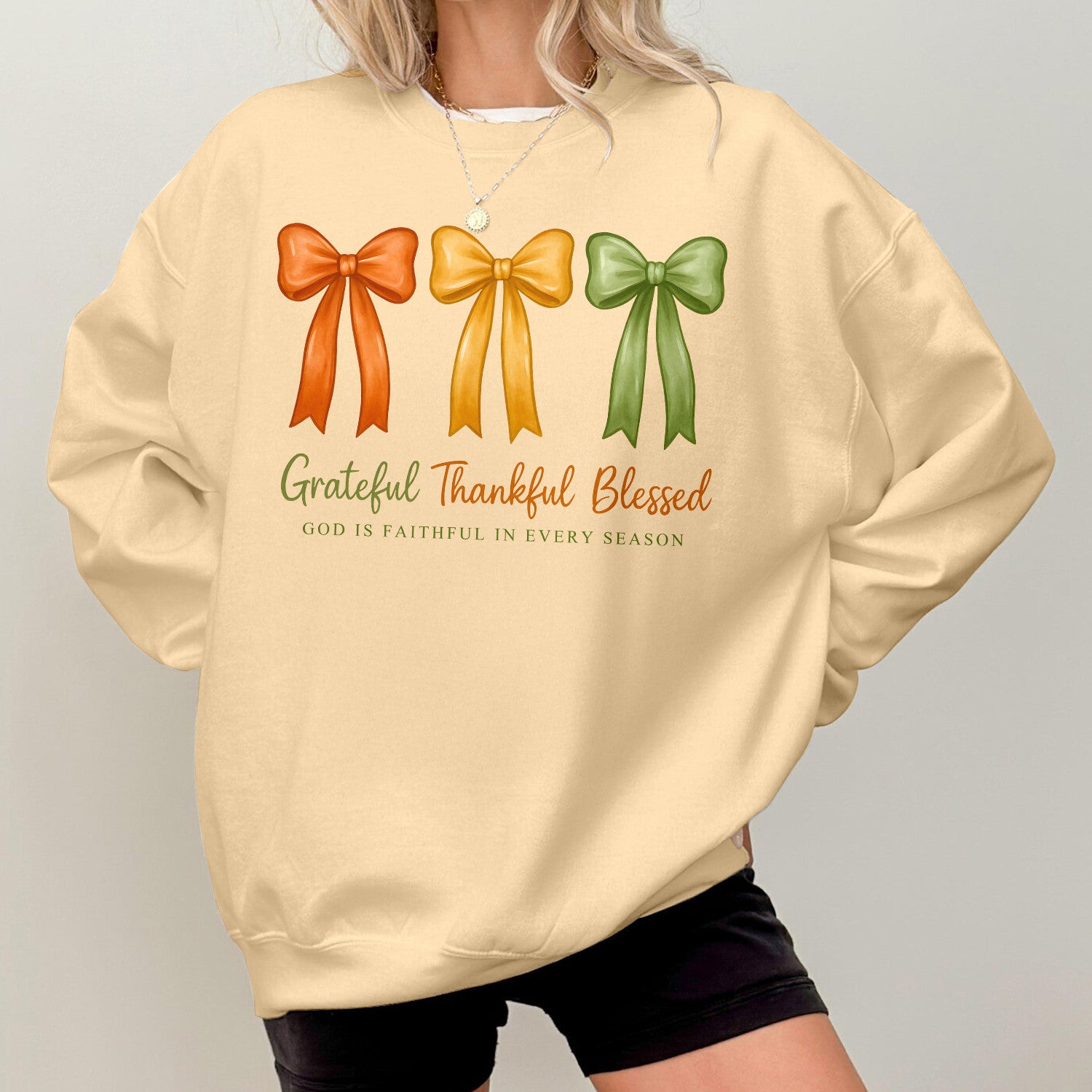 Bikergod Grateful Thankful Blessed Sweatshirt 2D Sizes S - 5XL Halloween Autumn Fall Shirt, Gift For Women Men, Funny Thanksgiving Crewneck TLDH117