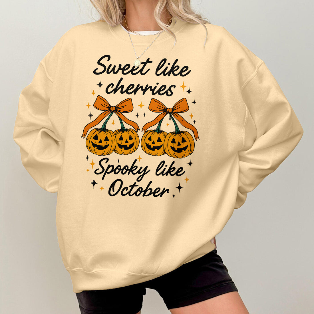 Bikergod Sweet Like Cherries Sweatshirt 2D Sizes S - 5XL Halloween Autumn Fall Shirt, Gift For Women Men, Funny Halloween Crewneck TLDH118