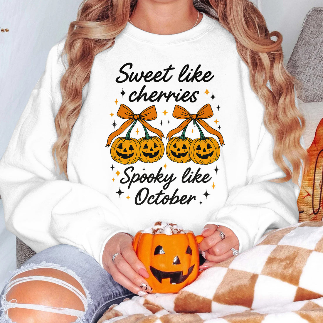Bikergod Sweet Like Cherries Sweatshirt 2D Sizes S - 5XL Halloween Autumn Fall Shirt, Gift For Women Men, Funny Halloween Crewneck TLDH118