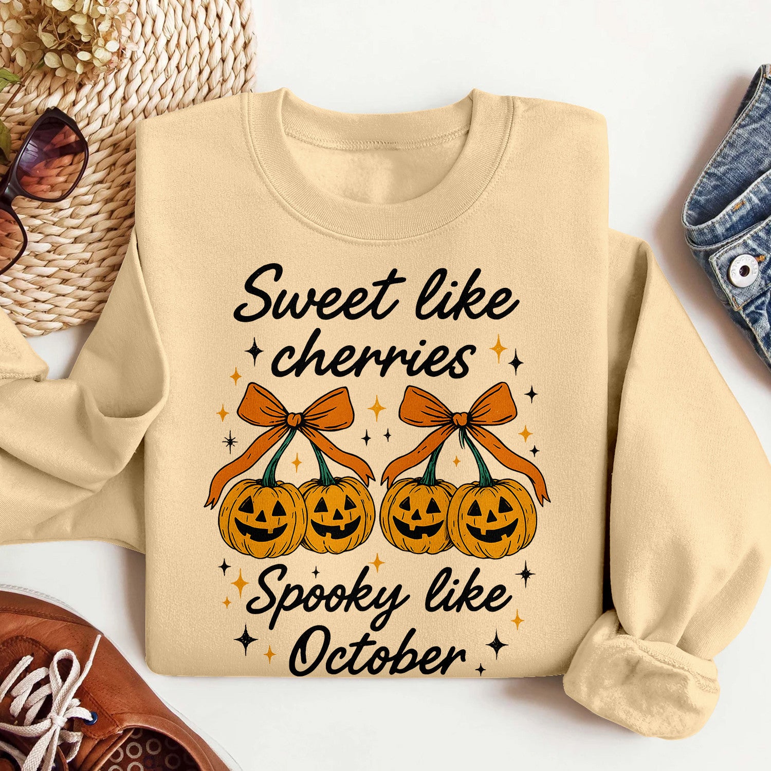 Bikergod Sweet Like Cherries Sweatshirt 2D Sizes S - 5XL Halloween Autumn Fall Shirt, Gift For Women Men, Funny Halloween Crewneck TLDH118