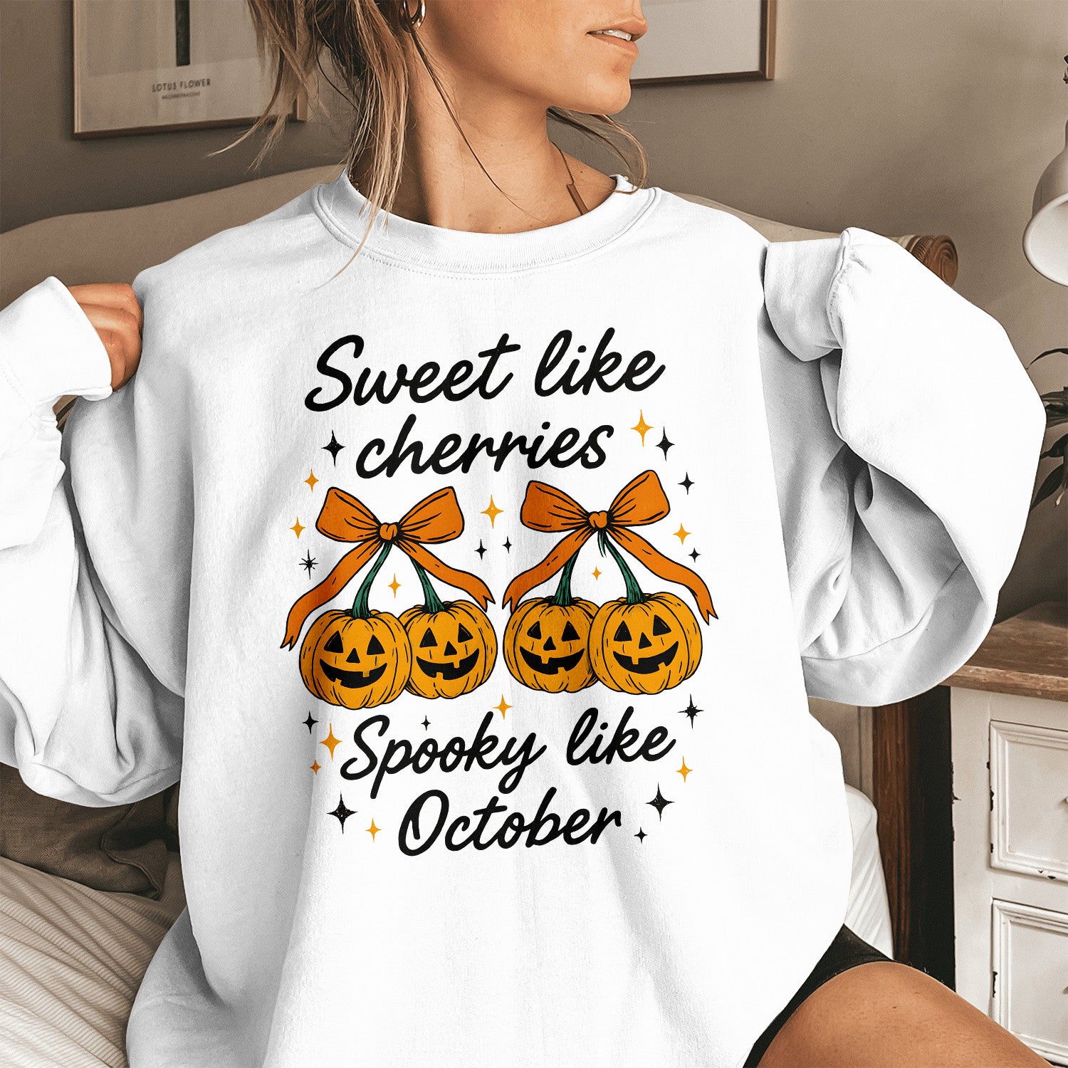 Bikergod Sweet Like Cherries Sweatshirt 2D Sizes S - 5XL Halloween Autumn Fall Shirt, Gift For Women Men, Funny Halloween Crewneck TLDH118