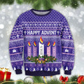 Bikergod Happy Advent Christmas Ugly Sweater Design 3D Full Printed Sizes S - 5XL - Jesus Lover - Xmas Sweater 3D TLDH128