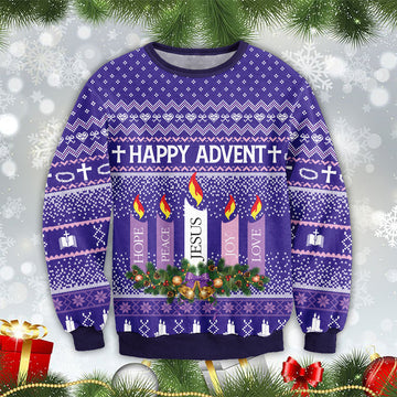 Bikergod Happy Advent Christmas Ugly Sweater Design 3D Full Printed Sizes S - 5XL - Jesus Lover - Xmas Sweater 3D TLDH128