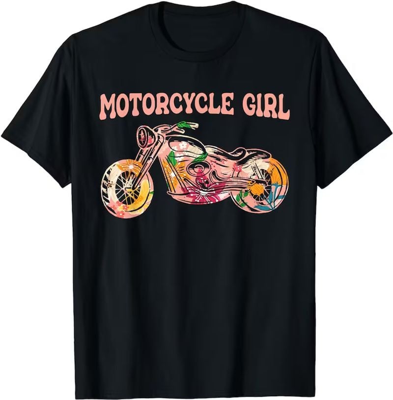 Bikergod Motorcycle Girl T-shirt, Crew-neck Sweatshirt, Hoodie, Tank Top, V-neck T-shirt Design 2D Full Printed Sizes S - 5XL - NABI332