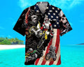 Bikergod Motorcycle Motocross Racing Skull US Flag Hawaii Shirt Design 3D Full Printed Sizes S - 5XL NABI337