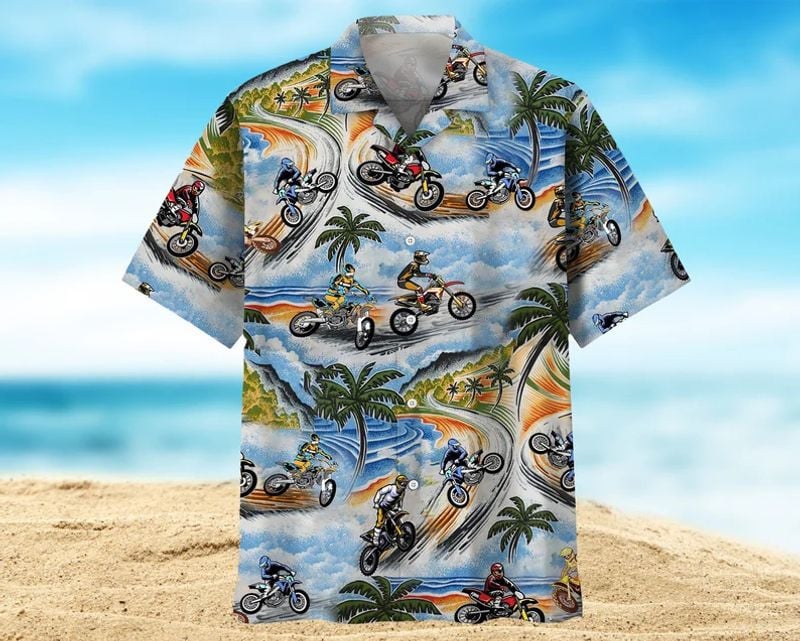 Bikergod Motorcycle Beach Motorcross Hawaii Shirt Design 3D Full Printed Sizes S - 5XL NABI353
