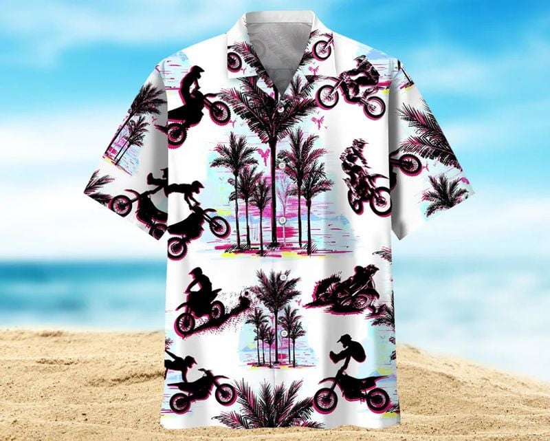 Bikergod Motorcycle Dirt Bike Palm Tree Hawaii Shirt Design 3D Full Printed Sizes S - 5XL NABI344