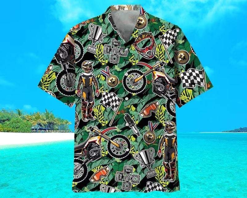 Bikergod Motorcycle Motorbike Racing Hawaii Shirt Design 3D Full Printed Sizes S - 5XL NABI352