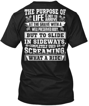 Bikergod Motorcycle WHAT A RIDE! T-shirt, Crew-neck Sweatshirt, Hoodie, Tank Top, V-neck T-shirt Design 2D Full Printed Sizes S - 5XL - NMAO161