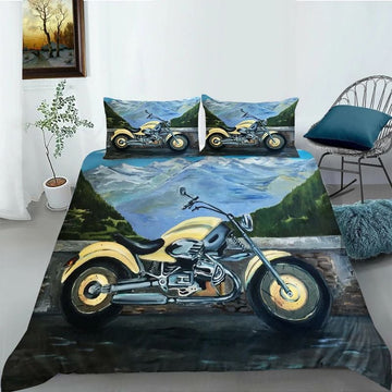 Bikergod Motorcycle Mountain Bedding Set Cover Design 3D - NABT400