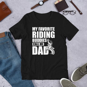 Bikergod Motorcycle My favorite riding buddies Calls Me Dad T-shirt, Crew-neck Sweatshirt, Hoodie, Tank Top, V-neck T-shirt Design 2D Full Printed Sizes S - 5XL - NABU248