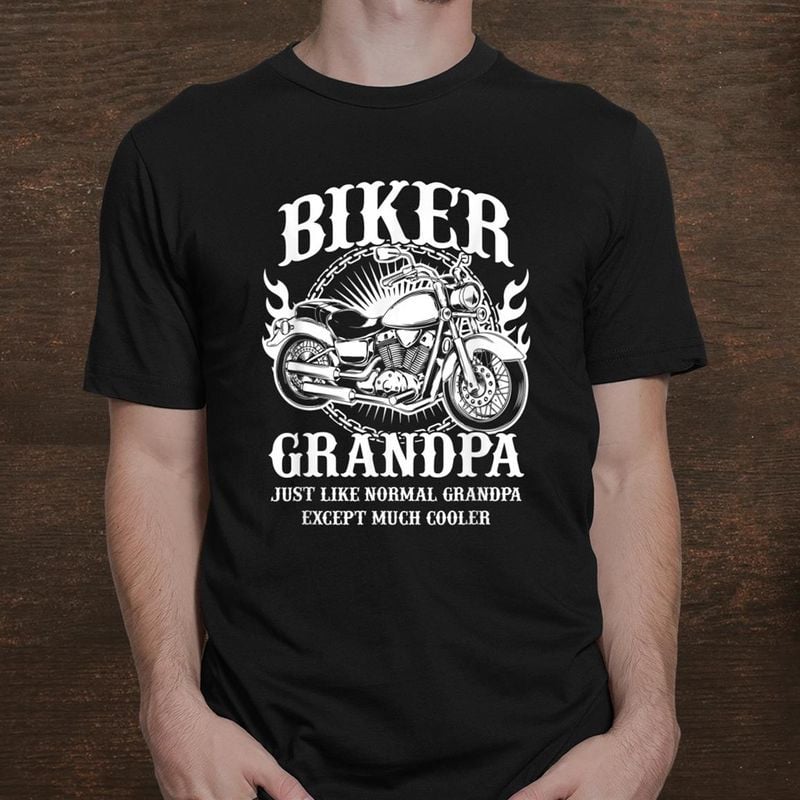 Bikergod Motorcycle I?m A Biker Grandpa T-shirt, Crew-neck Sweatshirt, Hoodie, Tank Top, V-neck T-shirt Design 2D Full Printed Sizes S - 5XL - NABR310