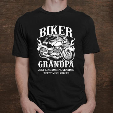 Bikergod Motorcycle I?m A Biker Grandpa T-shirt, Crew-neck Sweatshirt, Hoodie, Tank Top, V-neck T-shirt Design 2D Full Printed Sizes S - 5XL - NABR310