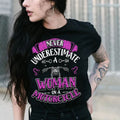 Bikergod Motorcycle Never Underestimate A Woman On A Motorcycle T-shirt, Crew-neck Sweatshirt, Hoodie, Tank Top, V-neck T-shirt Design 2D Full Printed Sizes S - 5XL - NABU202