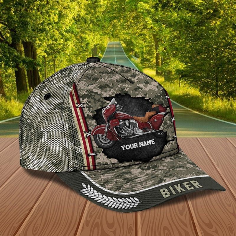 Bikergod Motorcycle Biker Custom Name Classic Cap NABJ178