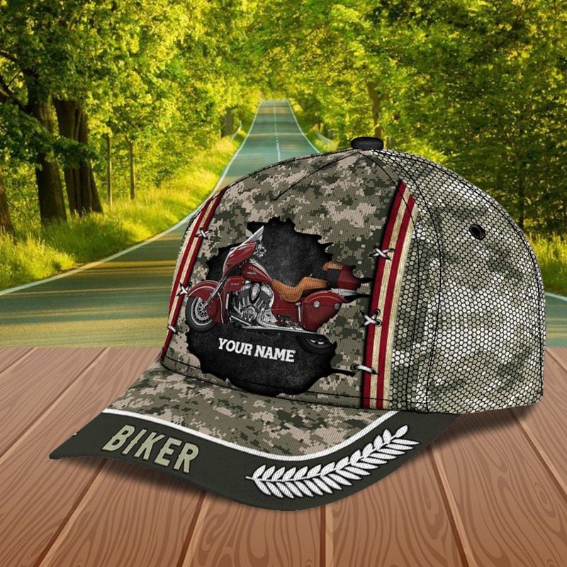 Bikergod Motorcycle Biker Custom Name Classic Cap NABJ178