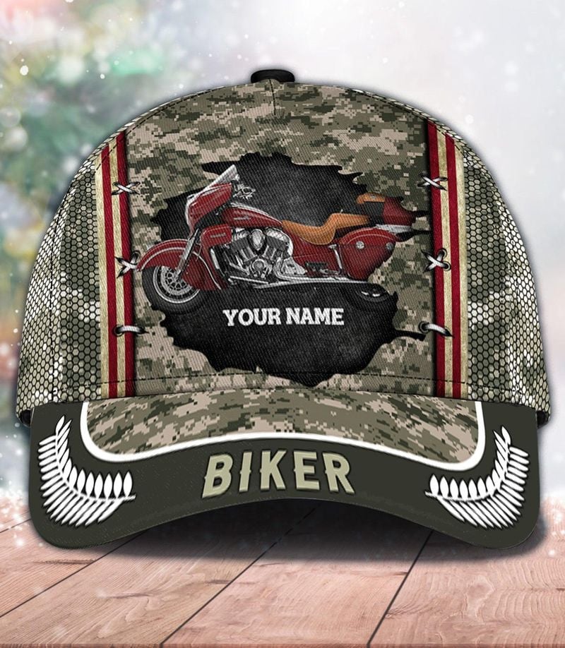 Bikergod Motorcycle Biker Custom Name Classic Cap NABJ178