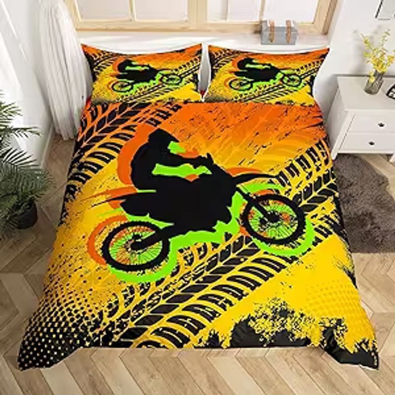 Bikergod Motorcycle Motocross Bedding Set Cover Design 3D - NABT417