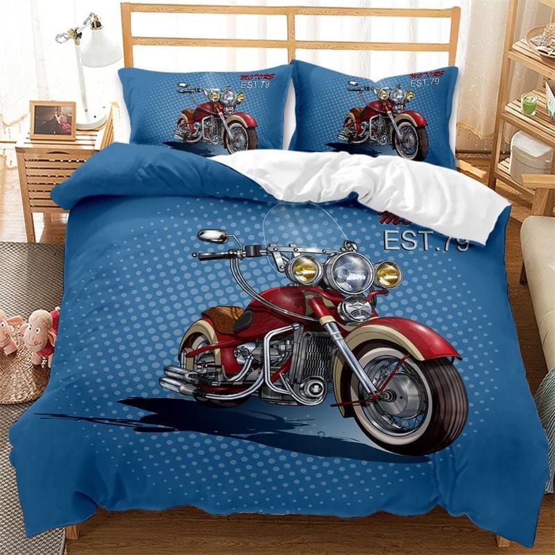Bikergod Motorcycle Motocross Bedding Set Cover Design 3D - NABT345