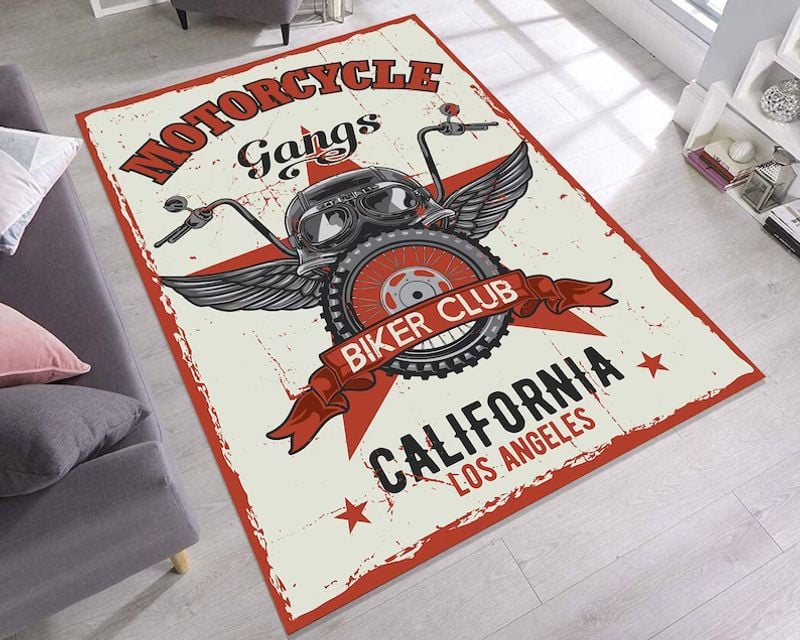 Bikergod Motorcycle Retro Gangs Rug Home Floor Decor NABU223