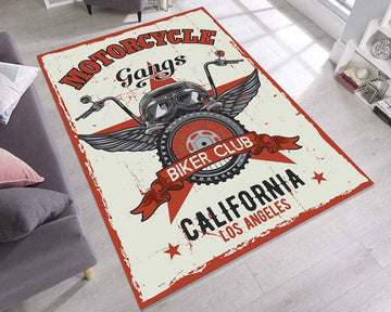 Bikergod Motorcycle Retro Gangs Rug Home Floor Decor NABU223