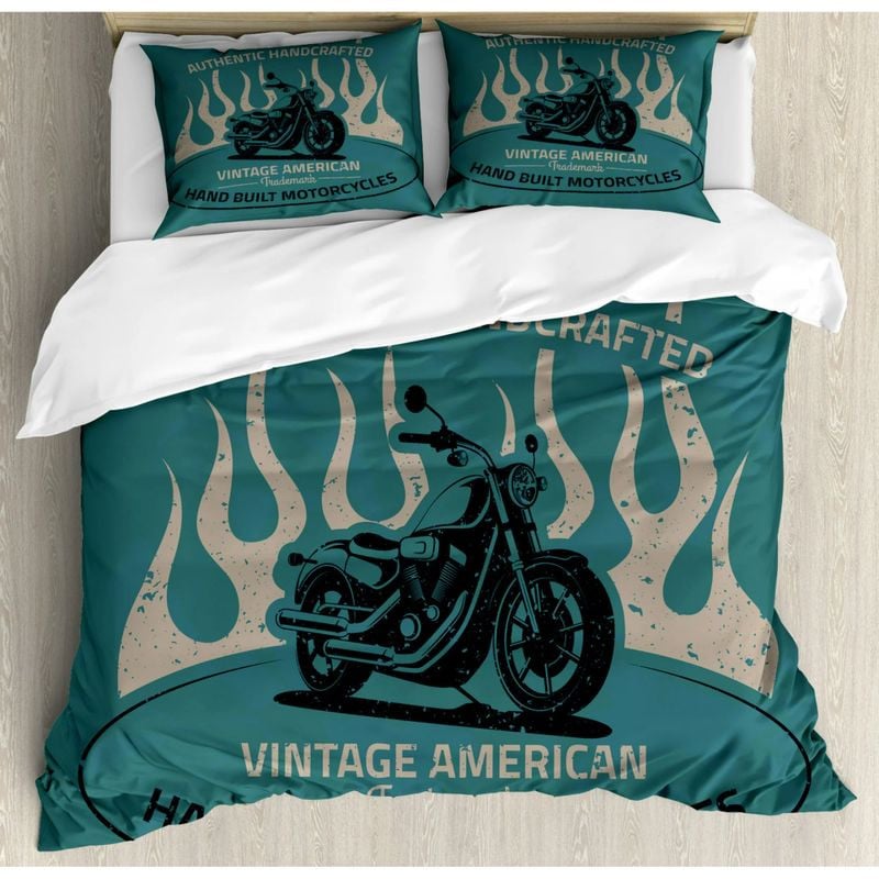 Bikergod Motorcycle Vintage American Motocross Bedding Set Cover Design 3D - NABT353