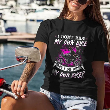 Bikergod Motorcycle I Don't Ride My Own Bike But I Do Ride My Own Biker T-shirt, Crew-neck Sweatshirt, Hoodie, Tank Top, V-neck T-shirt Design 2D Full Printed Sizes S - 5XL - NABU205