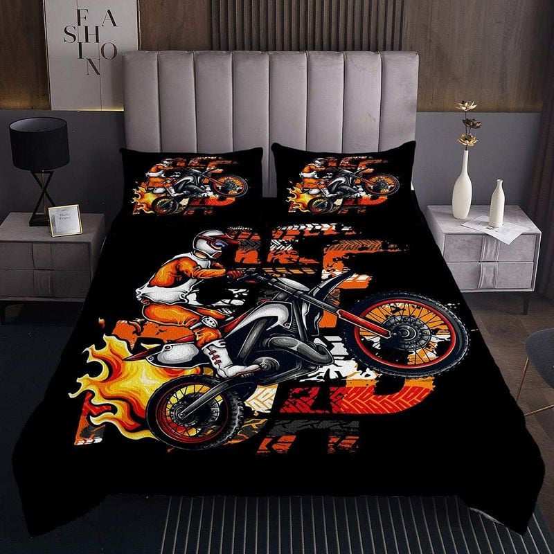 Bikergod Motorcycle Motocross Racer Bedding Set Cover Design 3D - NABT416