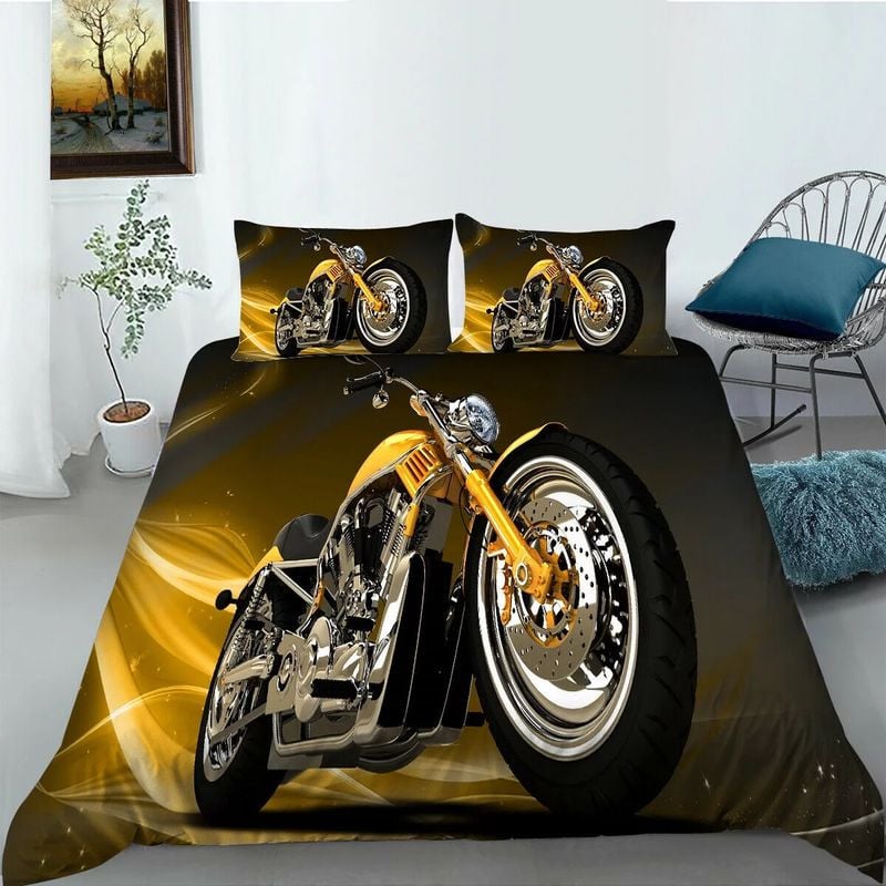 Bikergod Motorcycle Vintage Motocross Bedding Set Cover Design 3D - NABT354