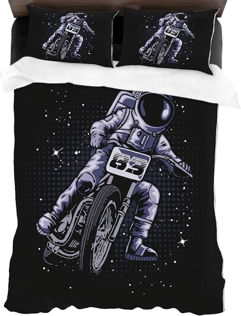 Bikergod Motorcycle Motorbike Galaxy Bedding Set Cover Design 3D - NABL344